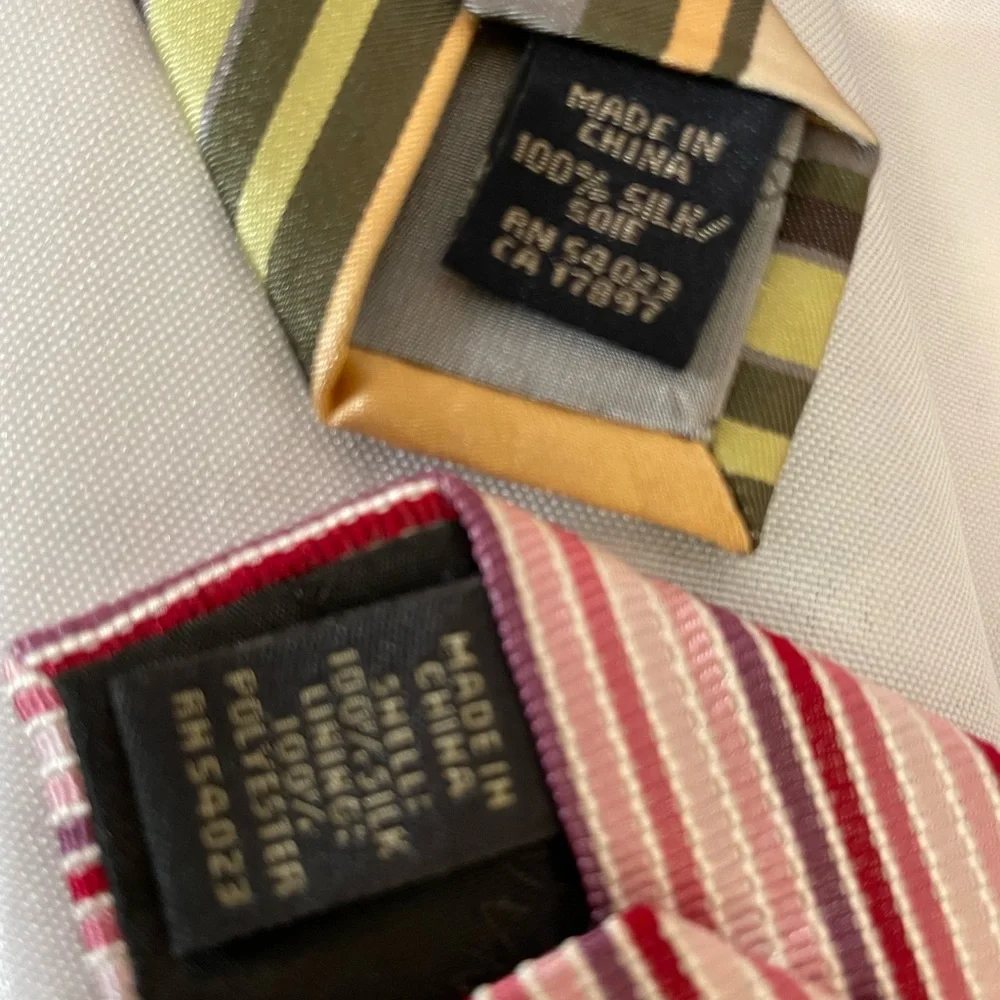 Banana Republic Tie Men’s Green Blue Peach Striped Pink Purple Striped Set of‎ 2